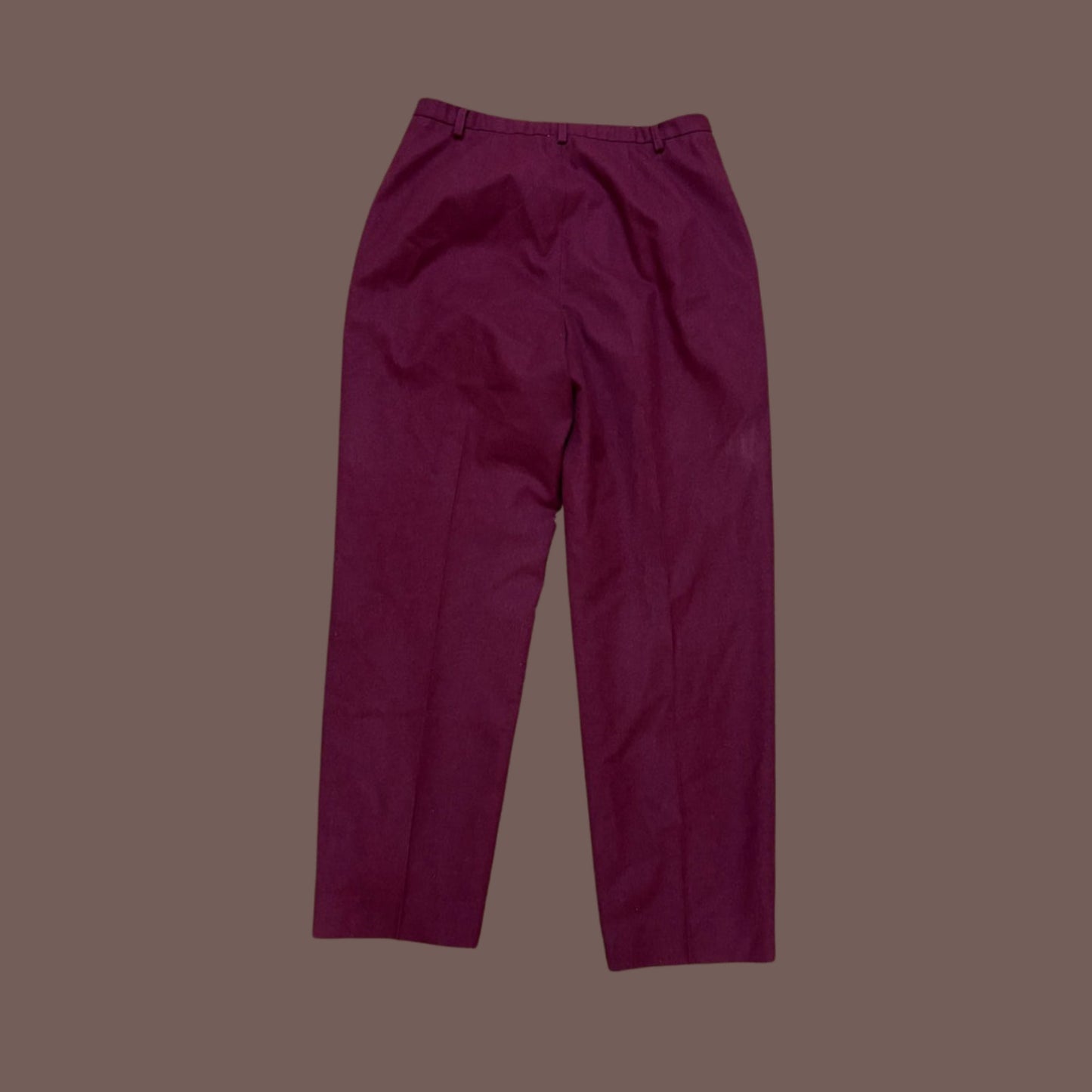 Vintage Pendleton Women’s Burgundy 100% Virgin Wool Trousers Size 14