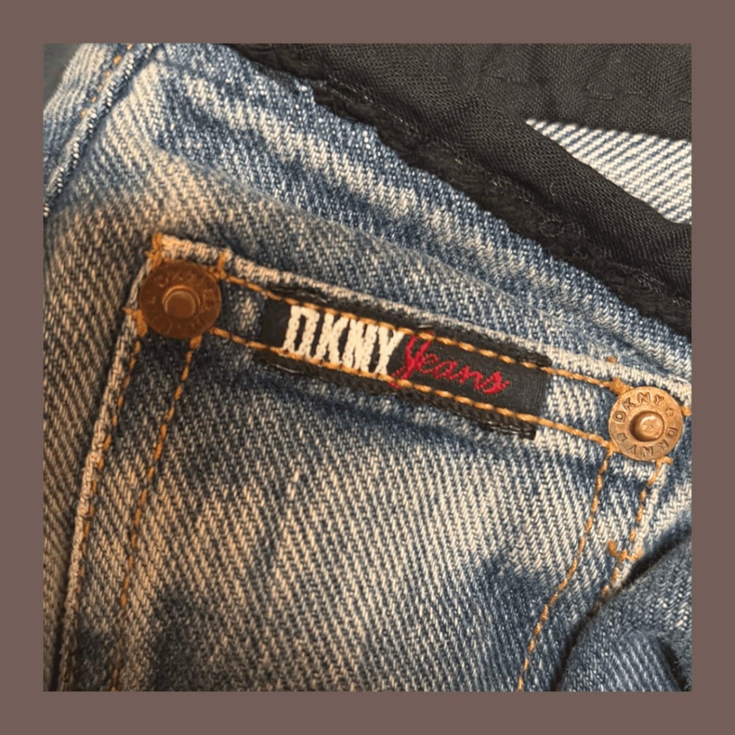 Vintage DKNY Straight Jeans with Raw Waistband – 2000s Edge