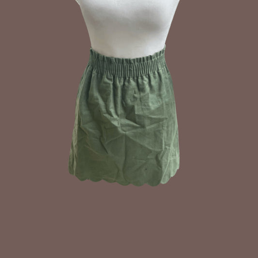 Vintage J. Crew Linen Blend Skirt – Scalloped Minimal Classic