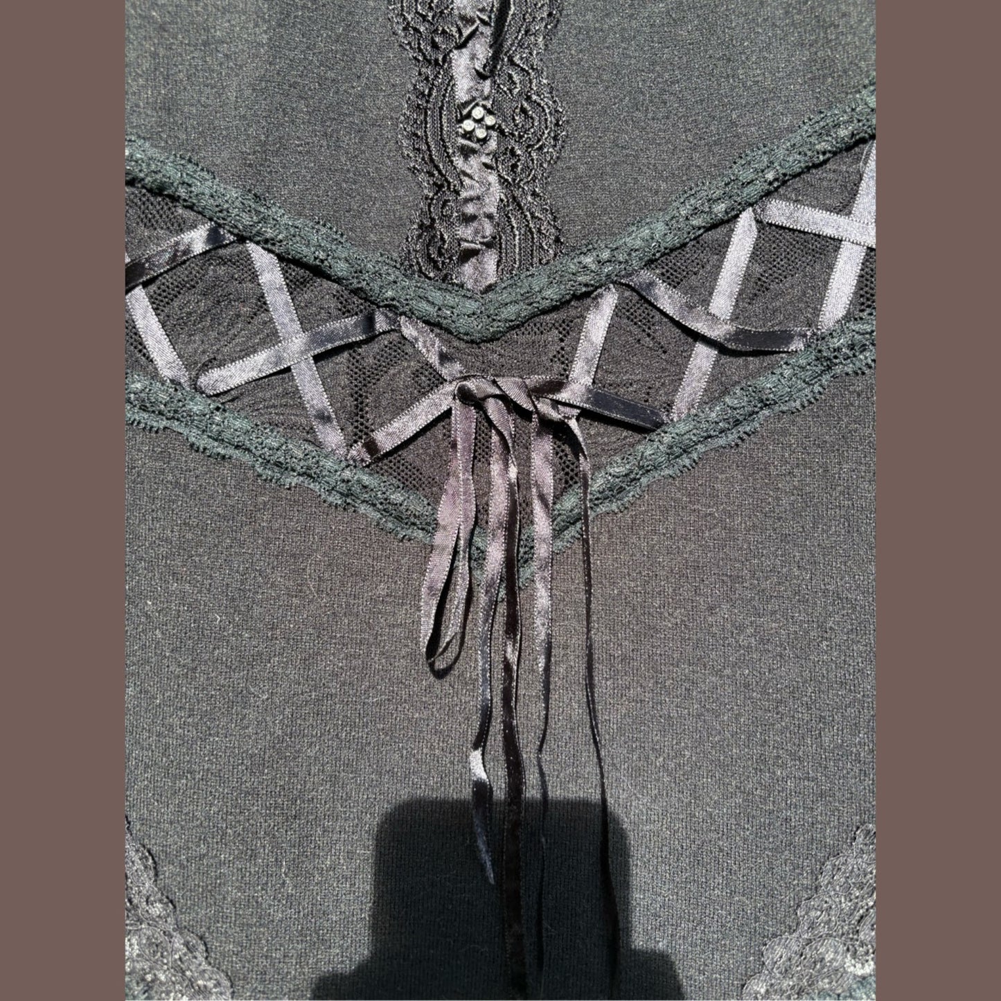 Vintage A.mfs Lace-Up Knit Top – Gothic Coquette Made in France