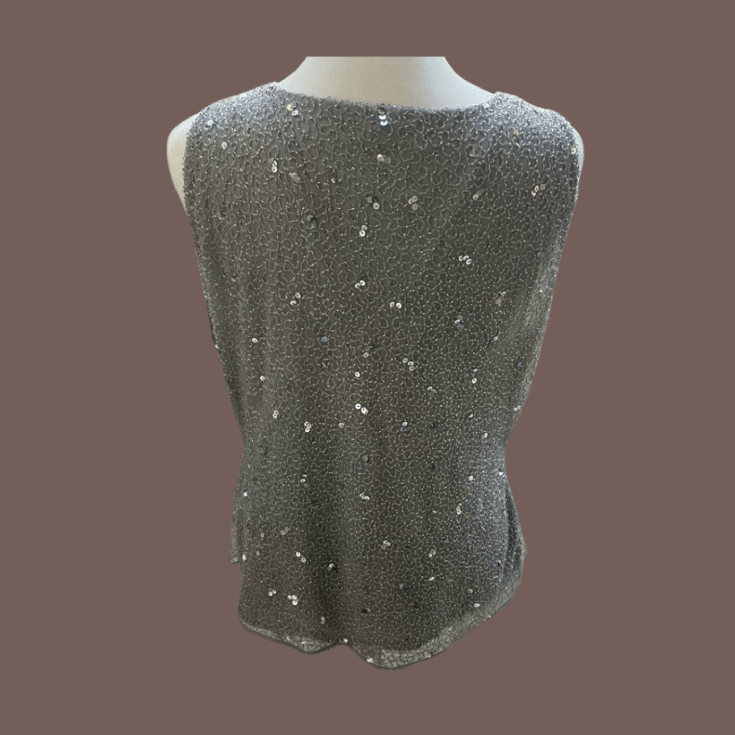 Vintage Marina Beaded Sequin Tank Top – 90s Minimal Glam