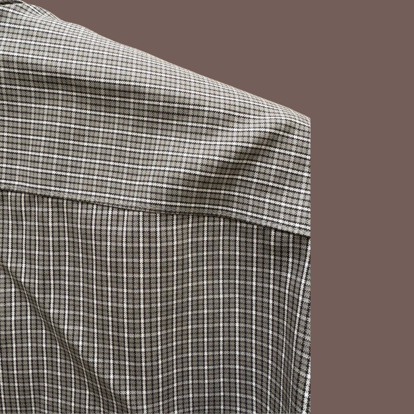 VTG Eddie Bauer Men’s Gray Plaid Wrinkle-Free Relaxed Fit Buttondown Shirt