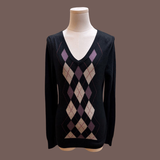 Vintage Merona Argyle Knit Sweater – Y2K Academia