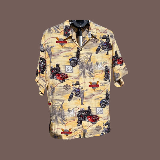 Vintage Harley-Davidson Route 66 Shirt – 90s Biker Americana