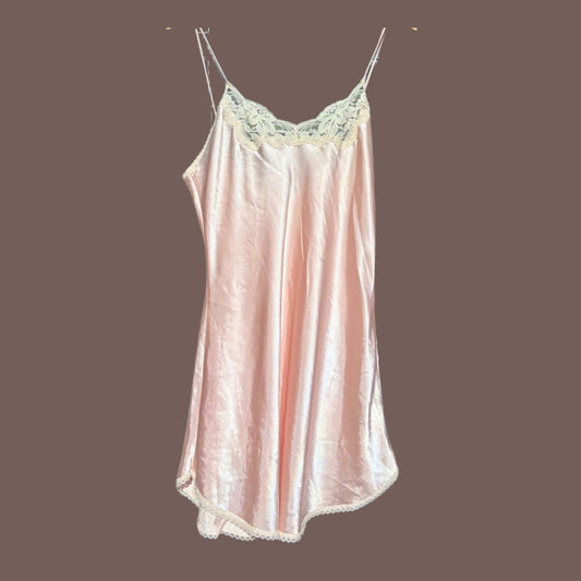 Vintage Farr West Lace Satin Mini Slip – 90s Balletcore Dream