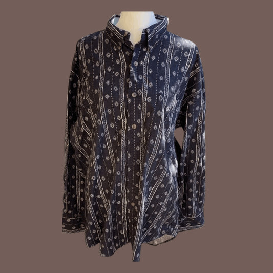 Vintage Chaps Ralph Lauren Bandana Stripe Shirt – 90s Grandpacore