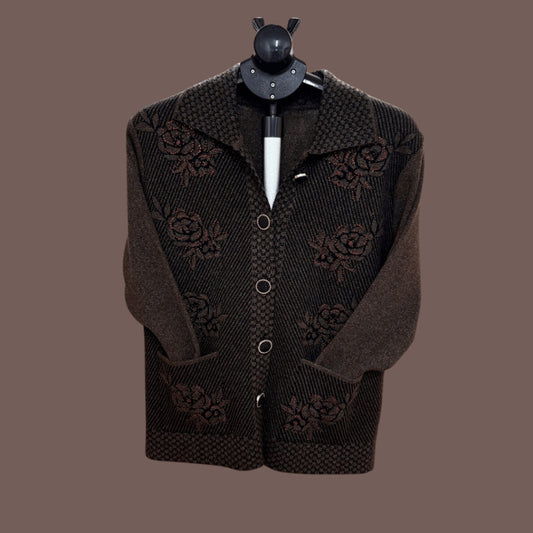 Vintage 90s Brown Floral Button-Down Jacket – Grannycore x Academia