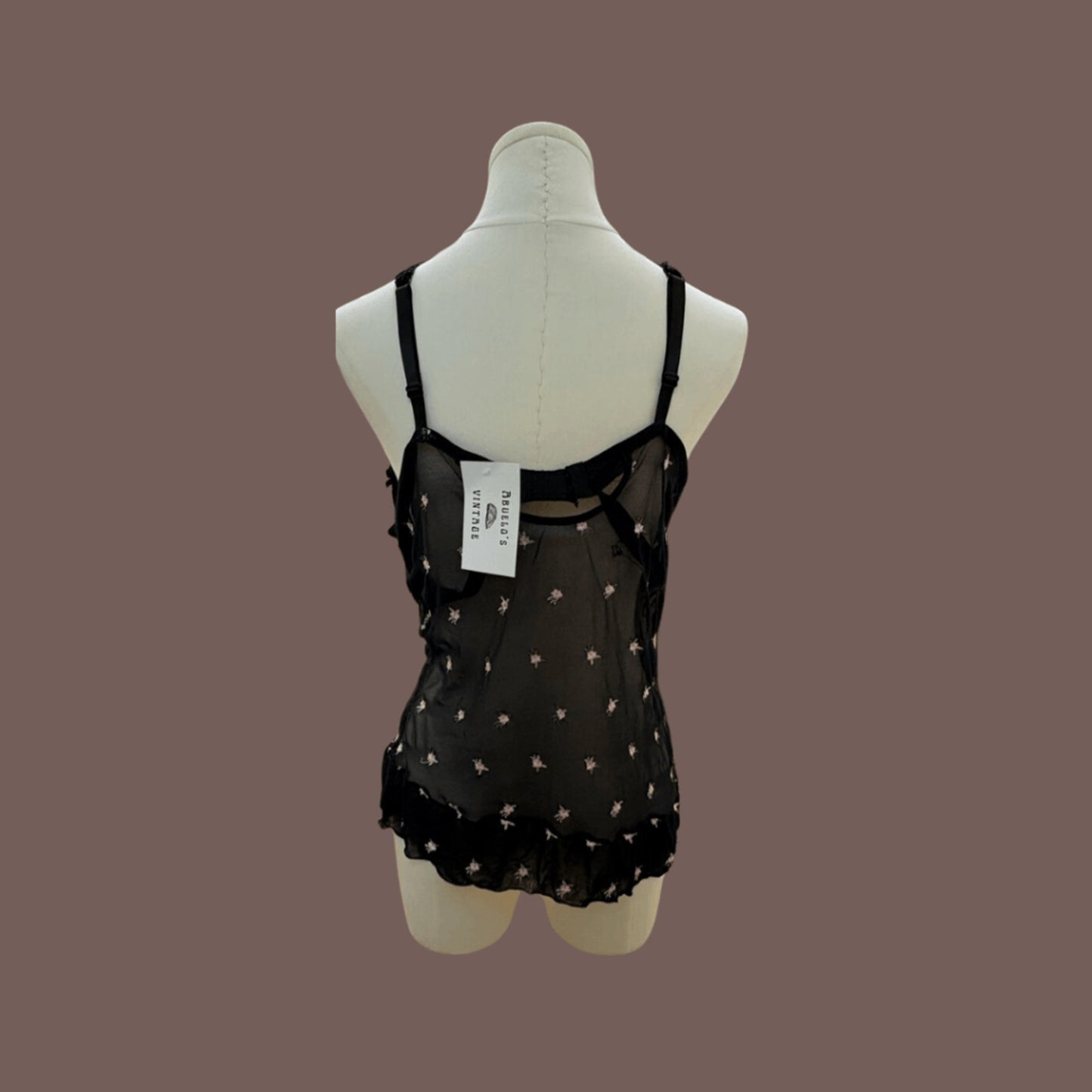 Vintage Ava Rose Sheer Lace Bustier Top – 2000s Coquette