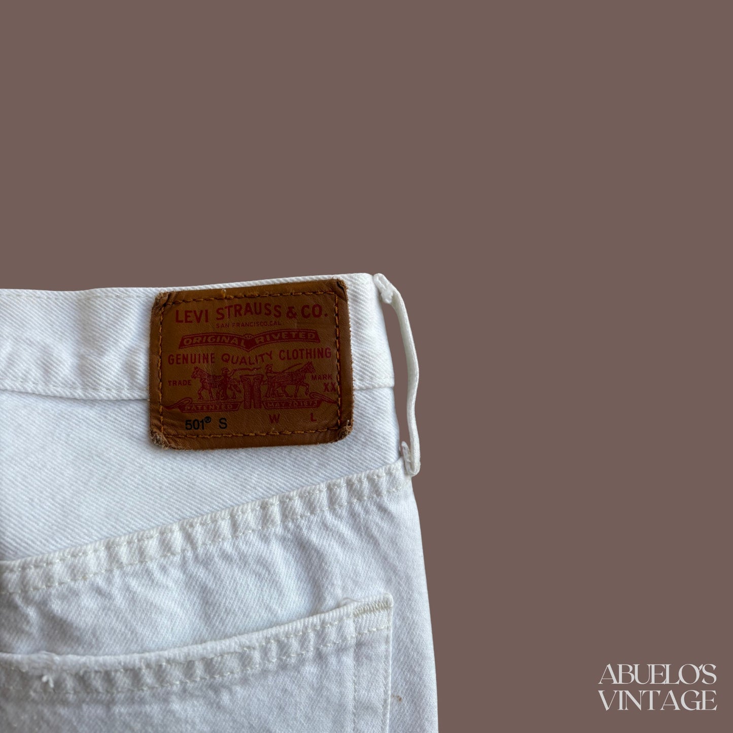 Levi’s Premium 501 White Denim Jeans – Raw Hem Classic