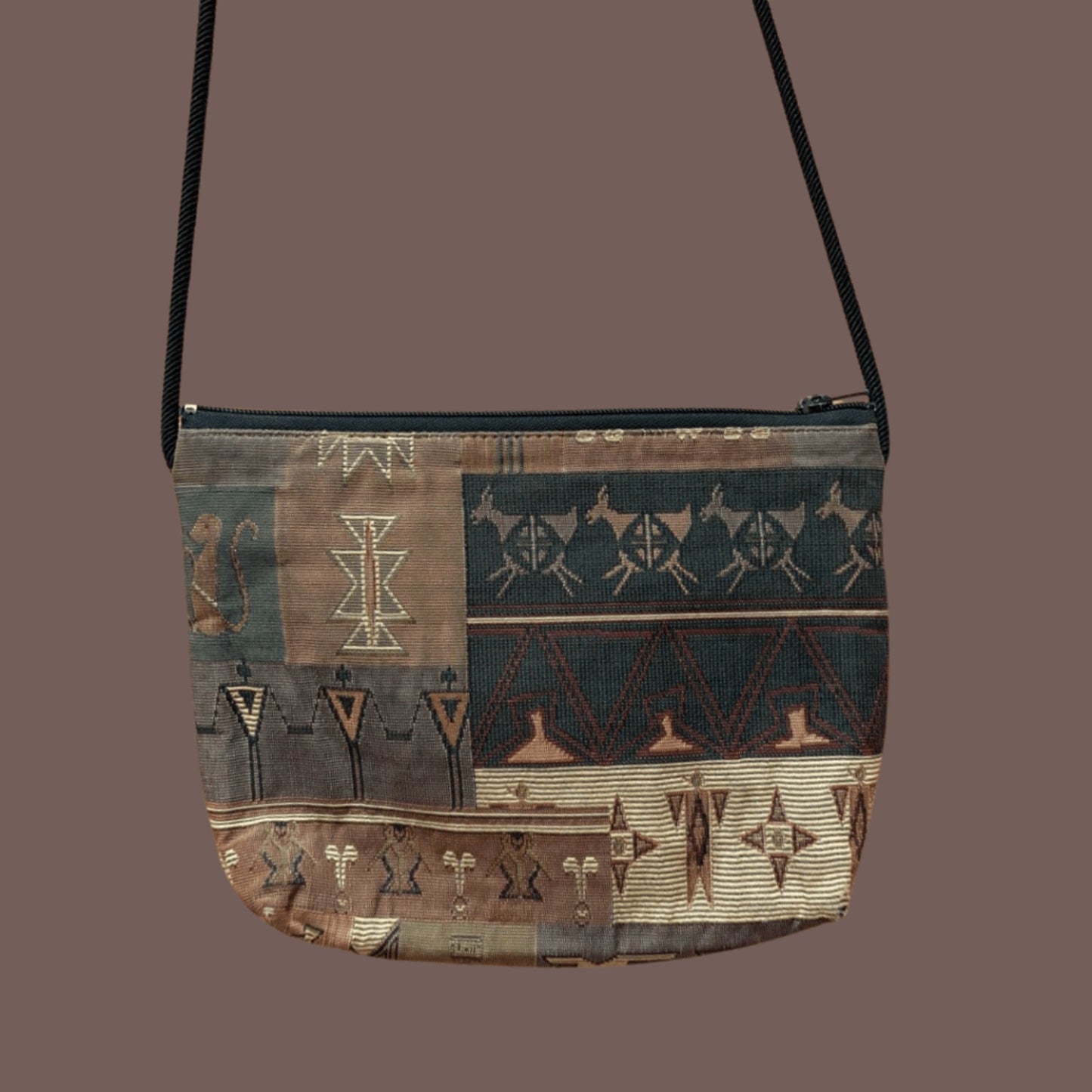 Vintage Danny K Southwestern Tapestry Crossbody Bag – Boho Desert Style
