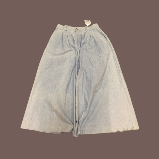 Vintage Orvis Chambray Midi Skirt – 80s Cottagecore Classic