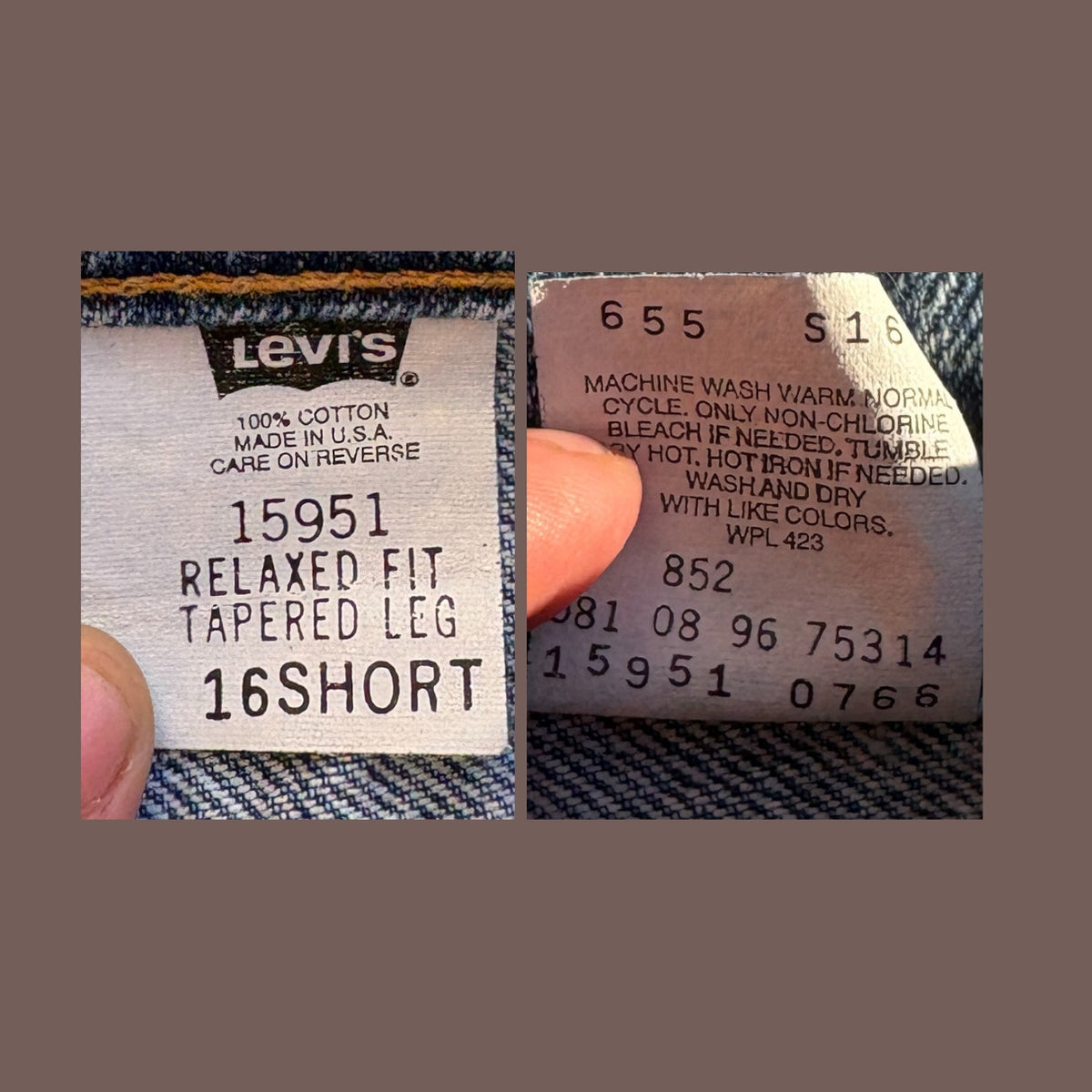 Vintage Levi's 15951 Relaxed Fit Tapered Leg Jeans – 90s USA Made