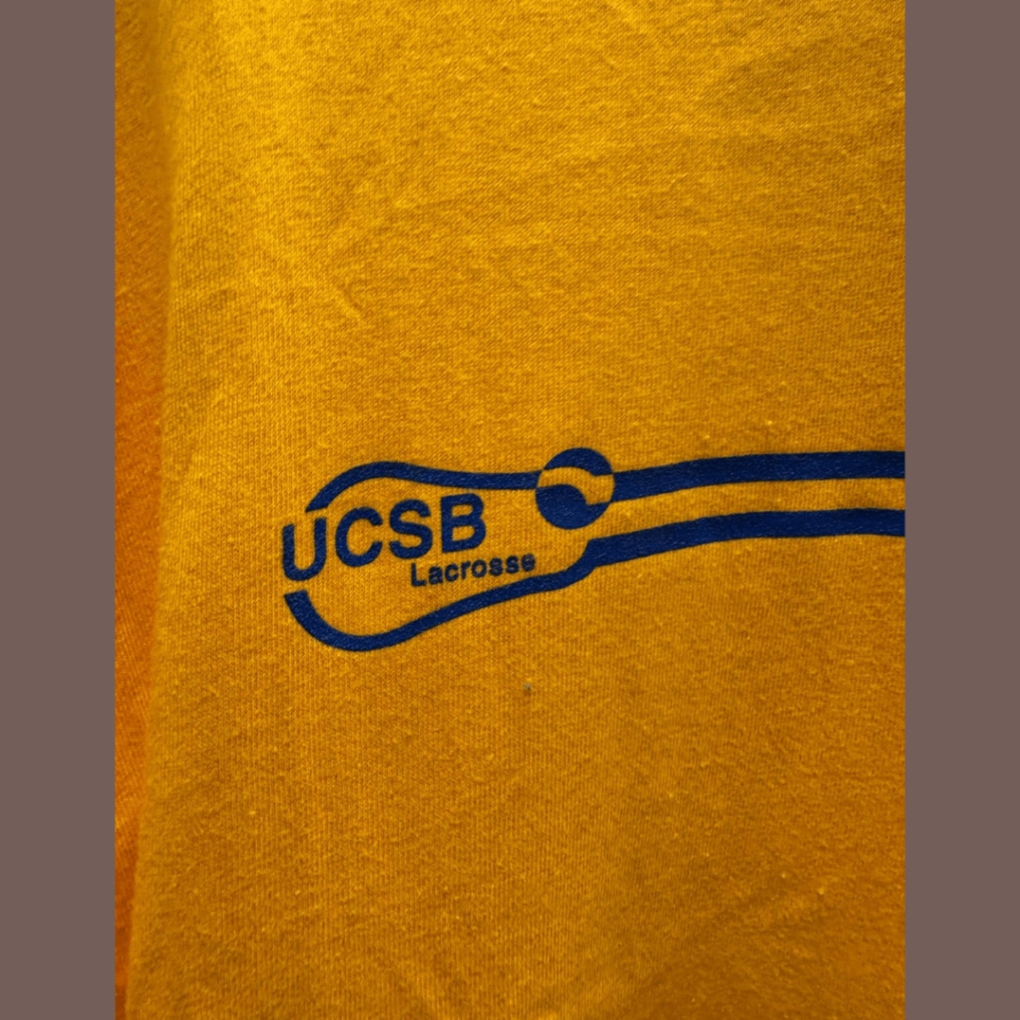 Vintage UCSB Lacrosse Tee – 90s Hanes Beefy‑T Yellow XL
