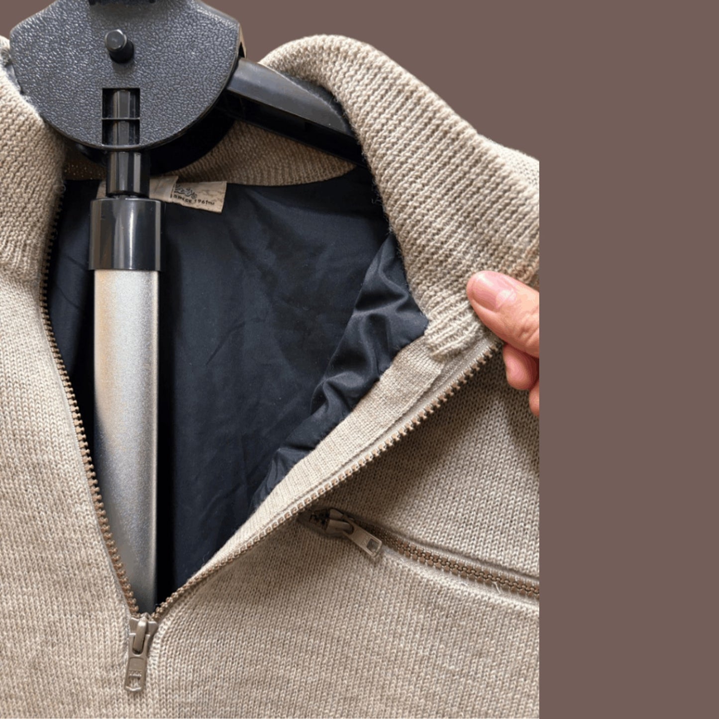 Vintage Cabela’s Beige Wool Blend Half-Zip Sweater – Outdoor Heritage Layer