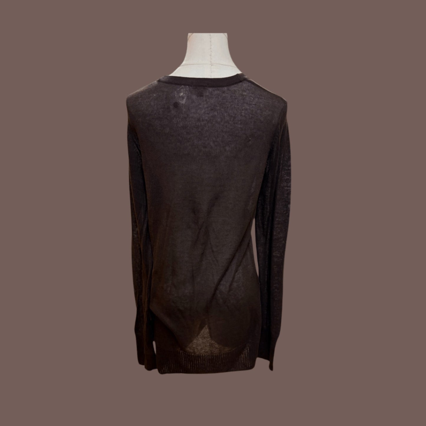 Vintage Hinge Brown Cotton Cardigan – Y2K Layering Staple