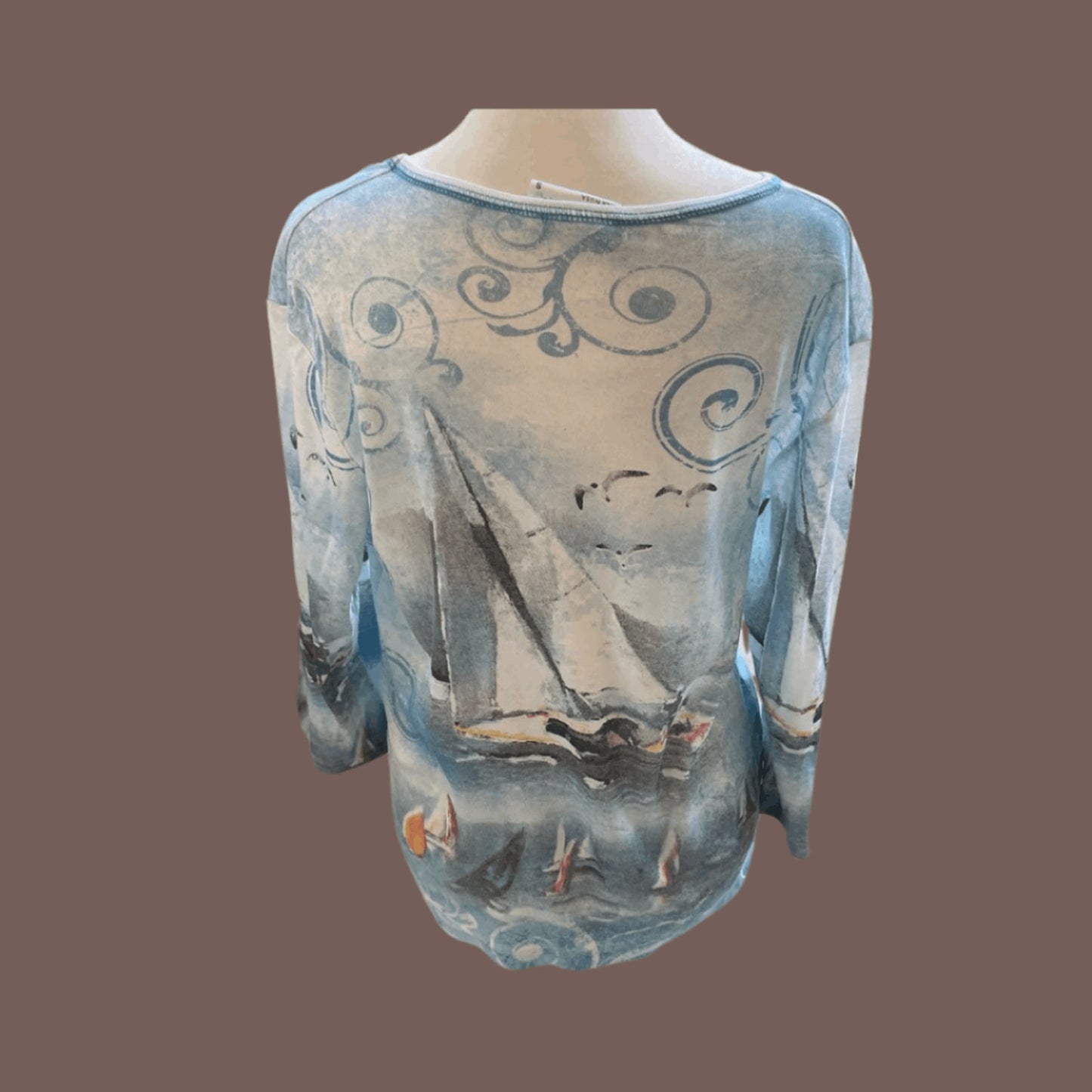 Vintage Cactus Bay Rhinestone Sailboat Top – Y2K Coastal Charm