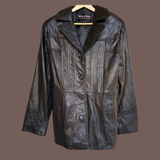 Vintage Wilsons Black Leather Jacket – 90s Mobwife Revival