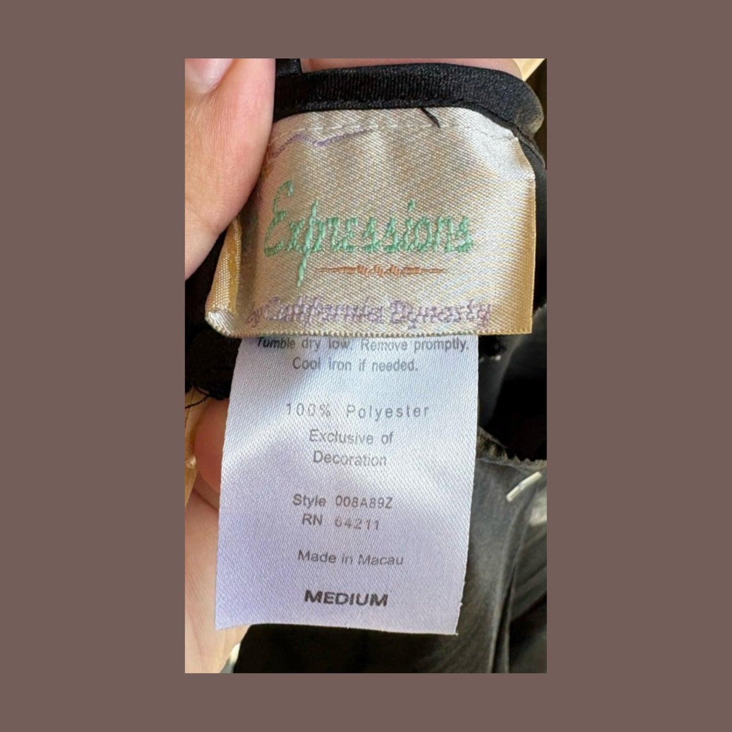 Vintage California Dynasty Beaded Satin Slip Dress – 90s Coquette Noir