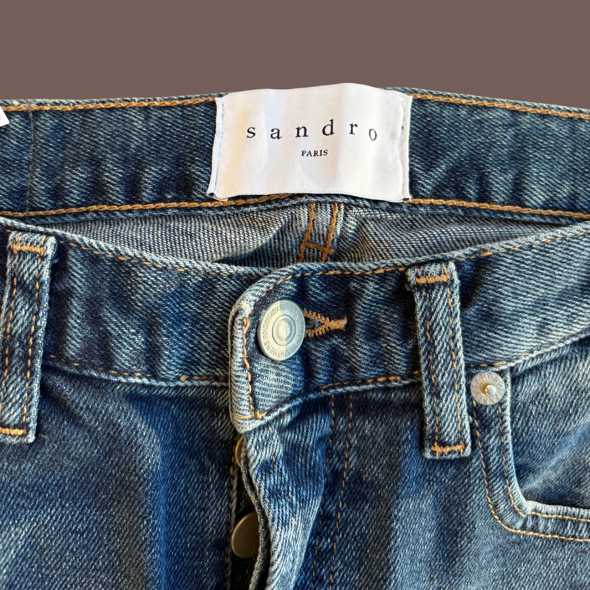 Vintage Sandro Paris Etroit Slim Fit Jeans – Medium Wash Denim