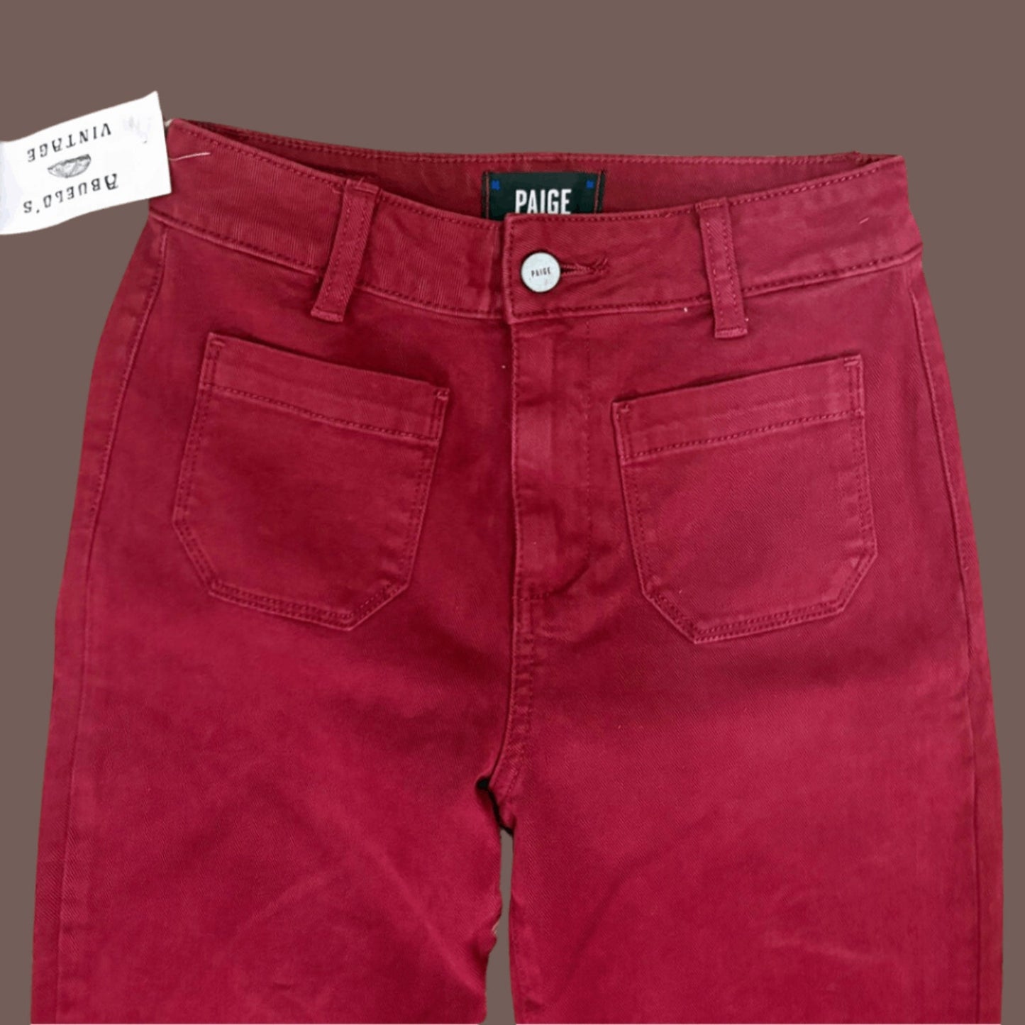 Vintage Paige Claudine Burgundy Flare Jeans – 70s Revival