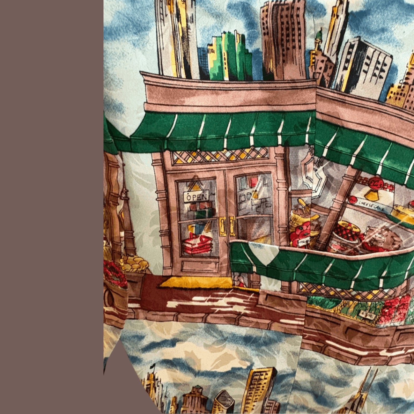 Vintage Nicole Miller Silk Vest – 90s Cityscape Statement