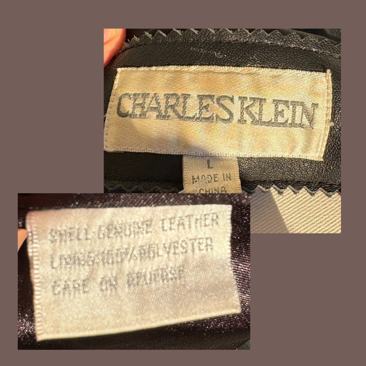 Vintage Charles Klein Belted Leather Jacket – Minimalist 90s