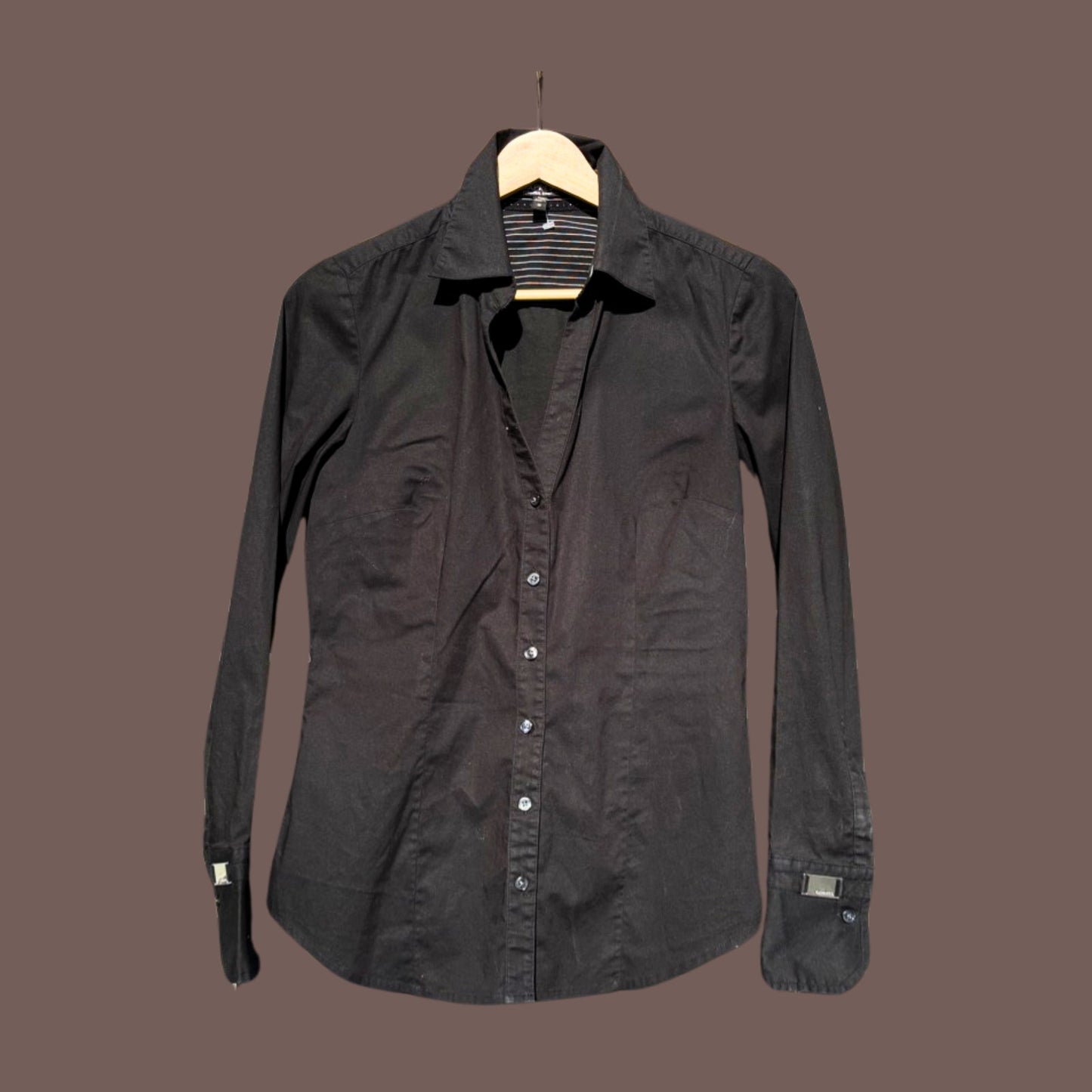 Vintage Express Stretch Buttondown – Office Siren Black Classic