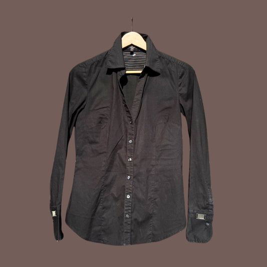 Vintage Express Stretch Buttondown – Office Siren Black Classic