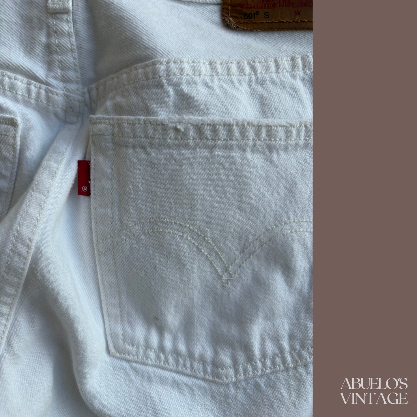 Levi’s Premium 501 White Denim Jeans – Raw Hem Classic