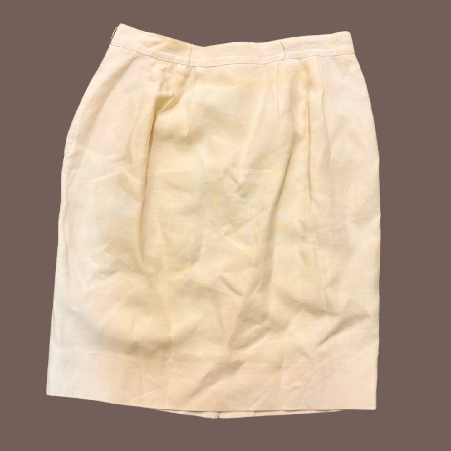 Vintage MaxMara Linen Pencil Skirt – Italian Minimalist Classic