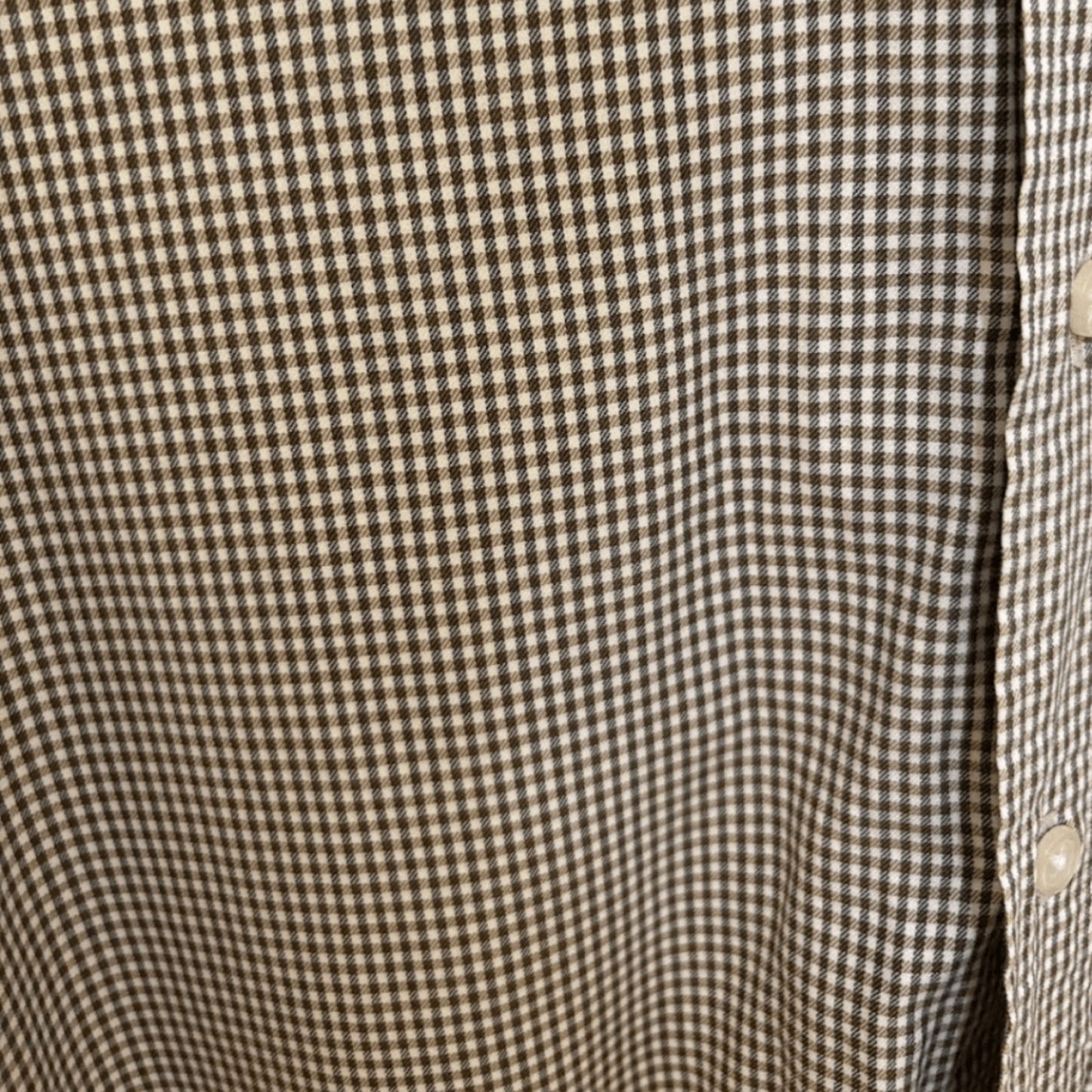 Vintage Banana Republic Brown Micro-Grid Shirt – 90s Prep Classic