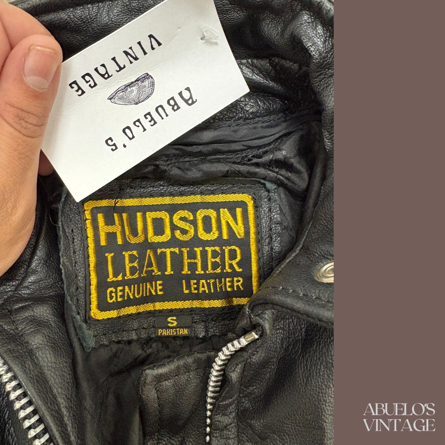 Vintage Hudson Leather Cropped Moto Jacket – 90s Biker