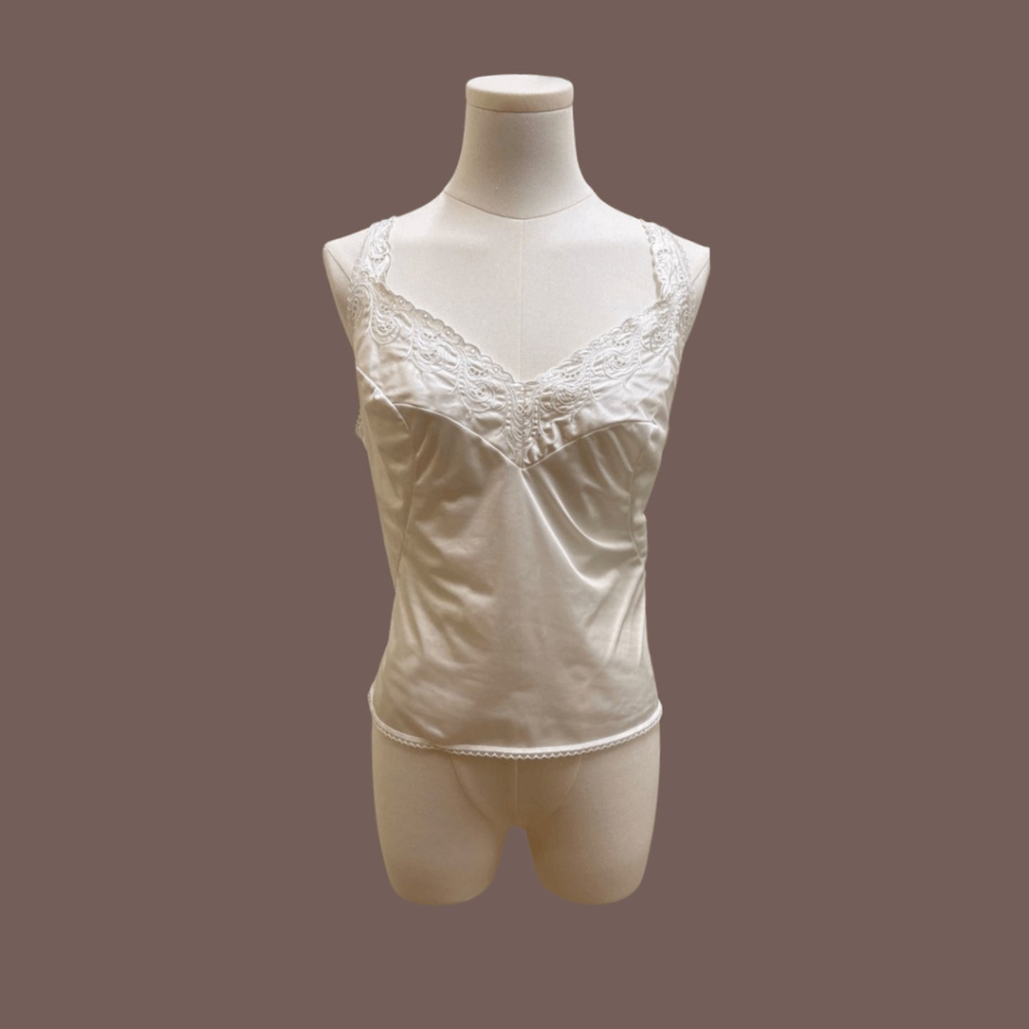 Vintage Vanity Fair Satin Lace Camisole – 70s Romantic Lingerie