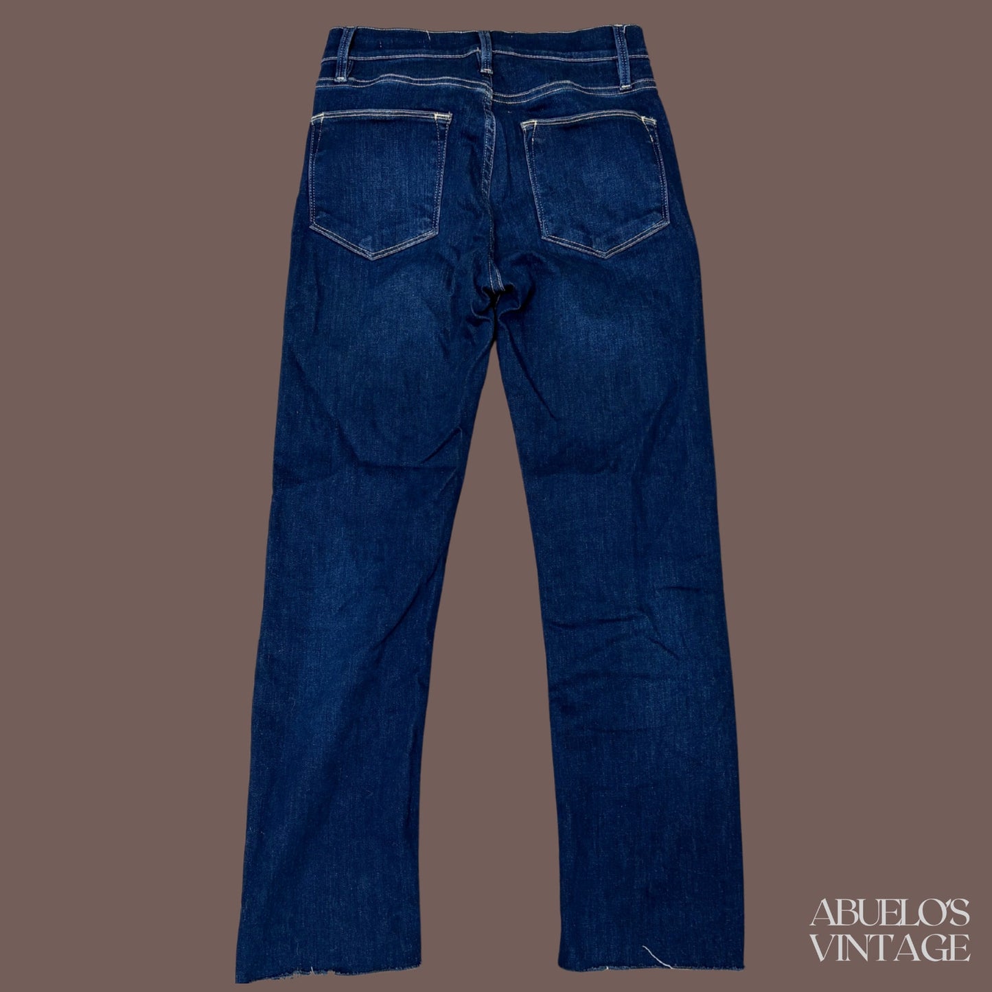 Vintage FRAME Le High Straight Jeans – Dark Wash Minimalist