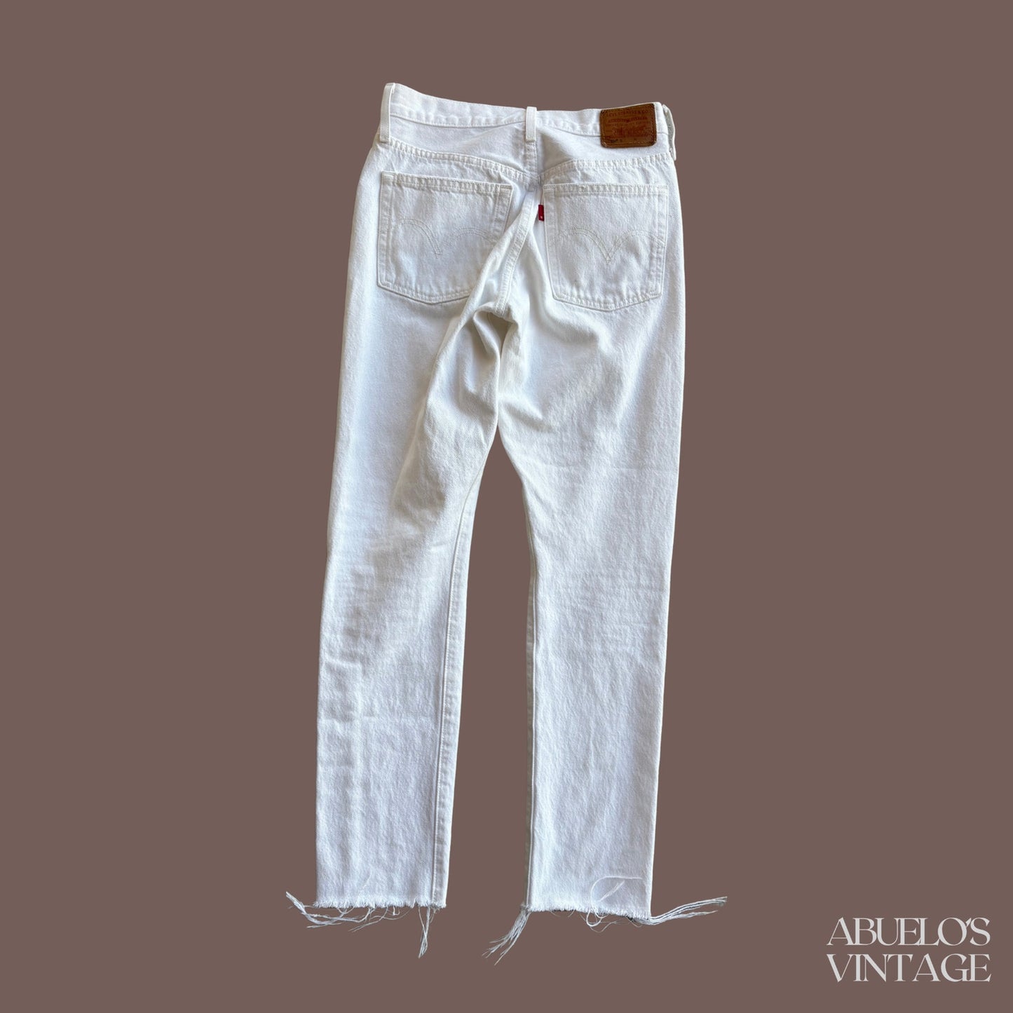 Levi’s Premium 501 White Denim Jeans – Raw Hem Classic