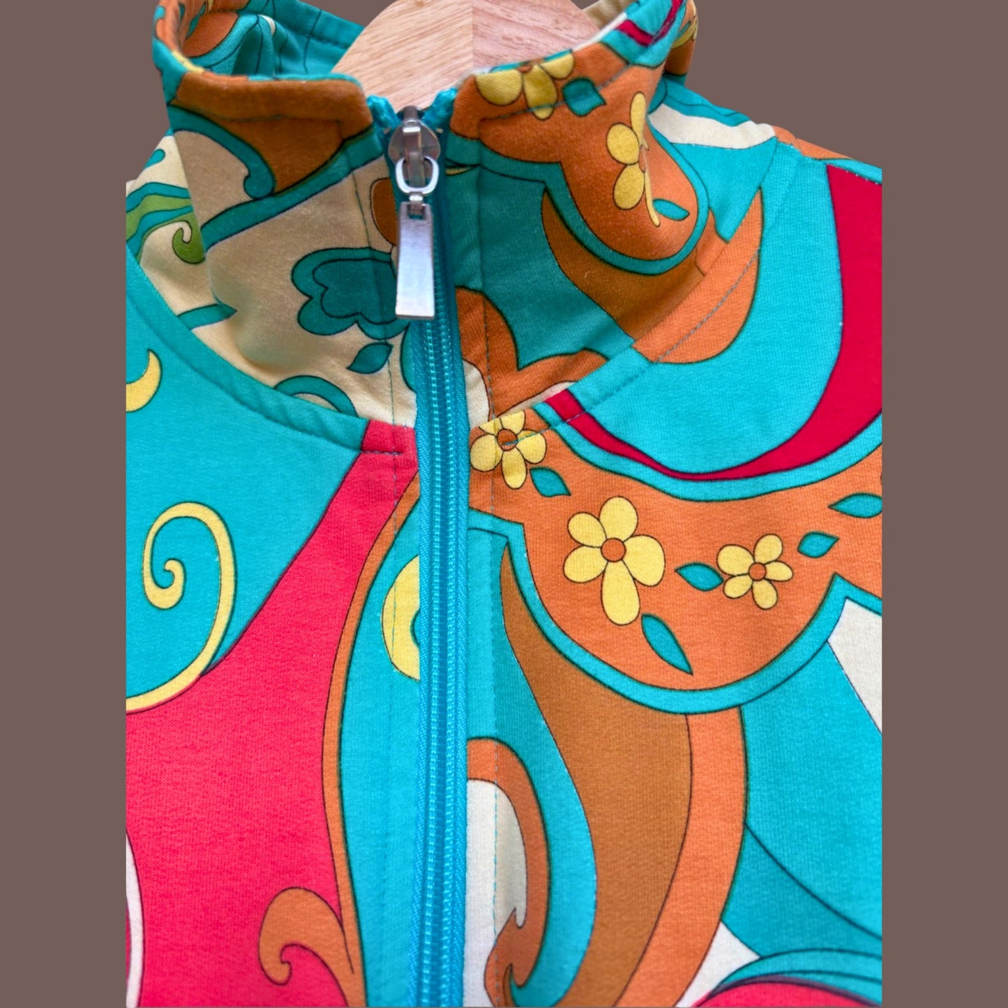 Vintage Mirror Image Psychedelic Zip-Up – Y2K Mod Rave