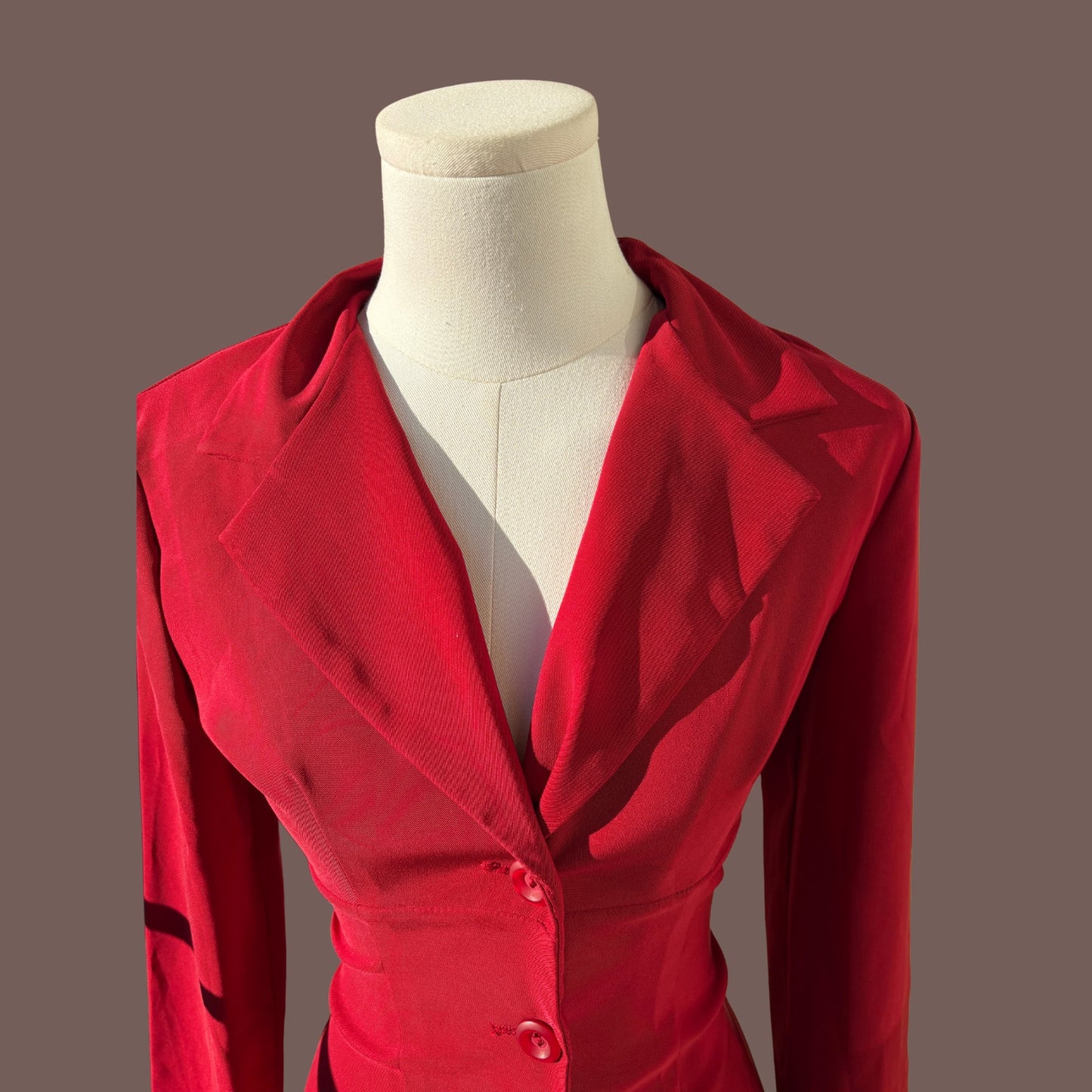 Vintage Be Smart Red Bodycon Blazer Dress – 90s Power Dressing