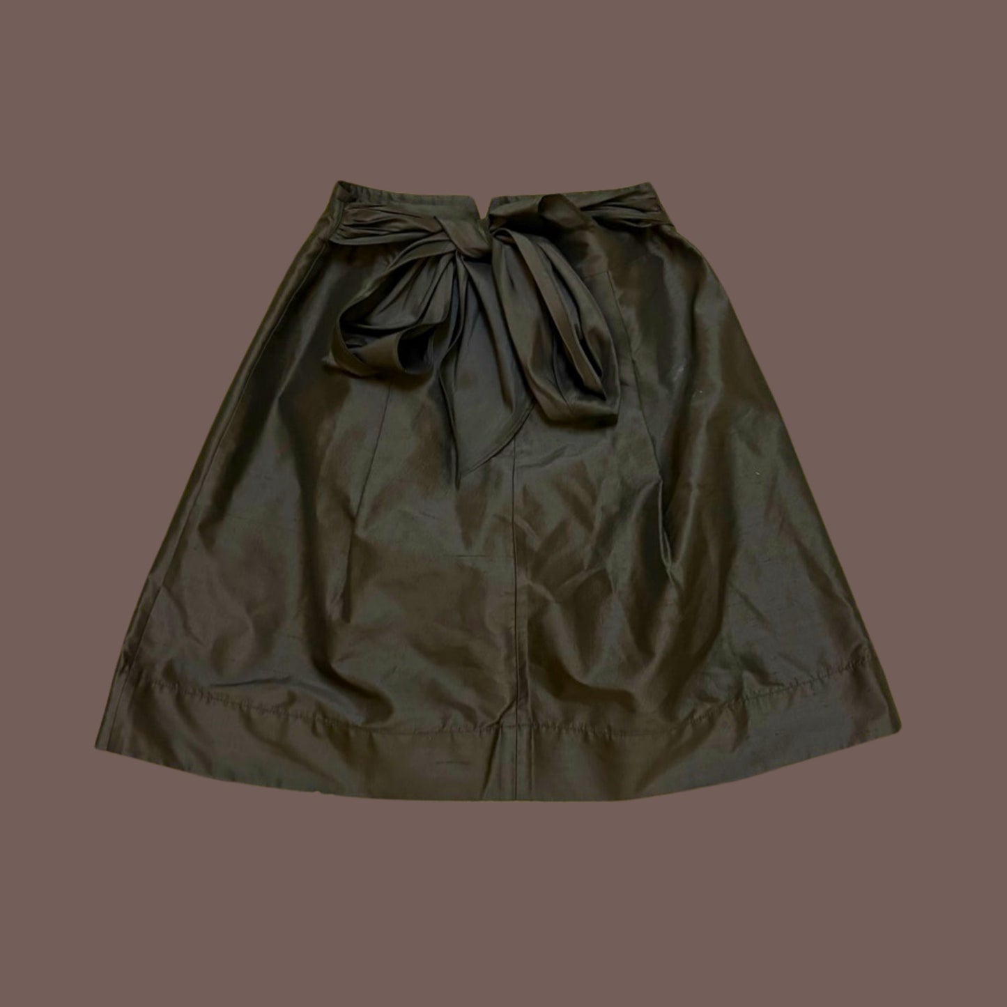 Vintage Trina Turk Women’s Black 100% Silk A-Line Bow Skirt Size M