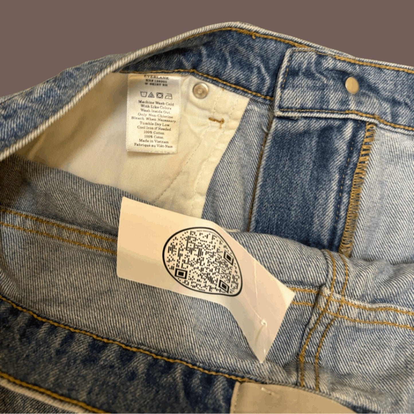 Everlane Light Wash Denim Mini Skirt – Size 12