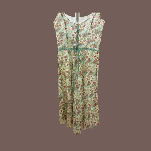 Vintage Shoshanna Floral Ribbon Midi Dress – Y2K Cottagecore