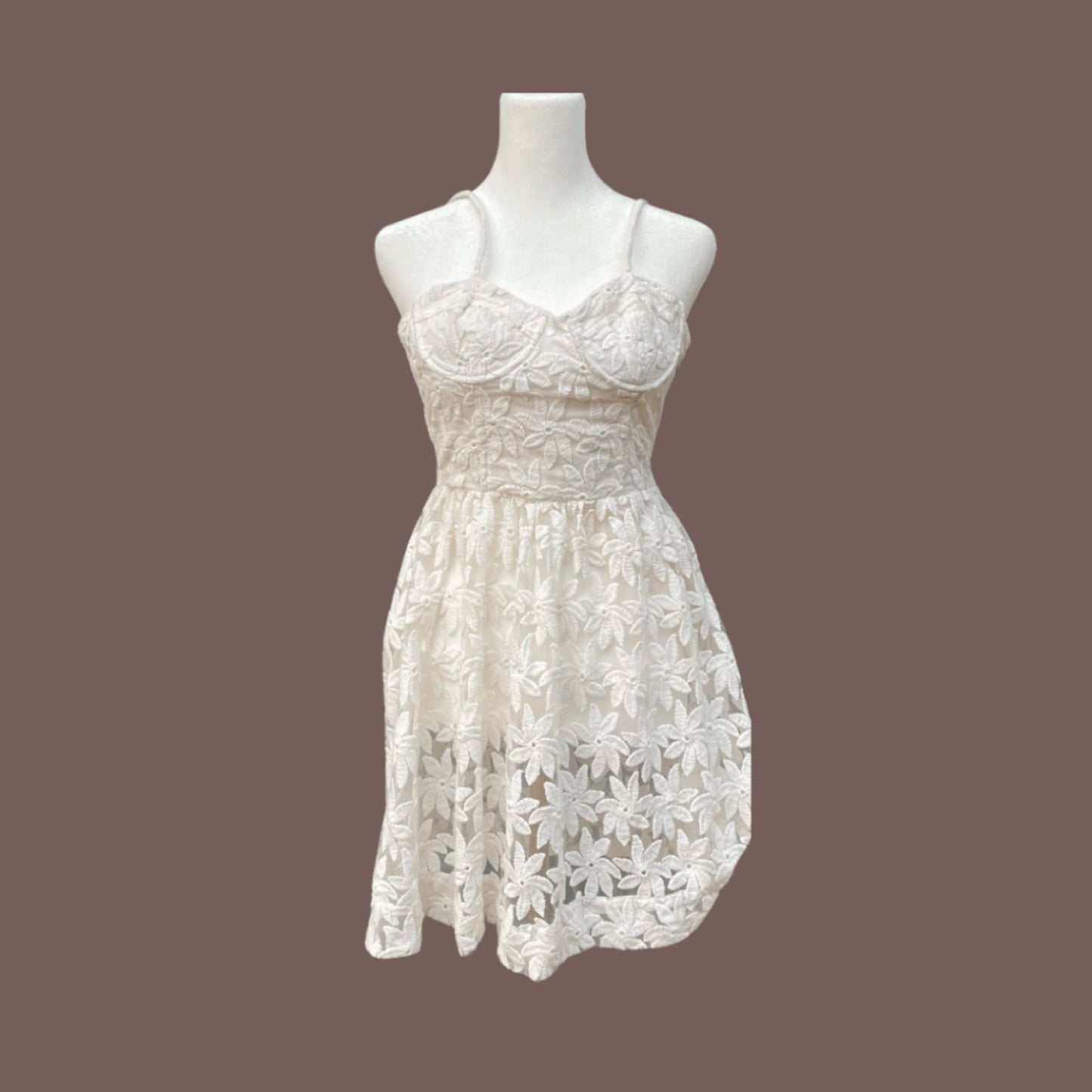 Vintage Forever 21 Embroidered Floral Mini Dress – 2010s Coquette Revival