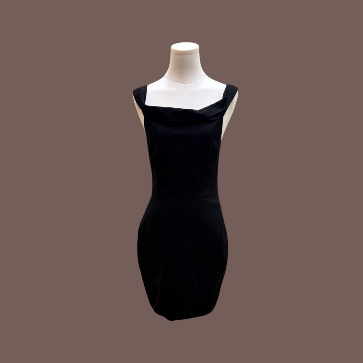 Vintage Halston Heritage Black Cocktail Dress – Y2K Minimalist Glam