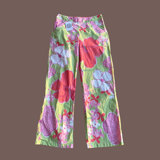 Vintage Lilly Pulitzer Floral Cotton Pants – Y2K Tropical Statement