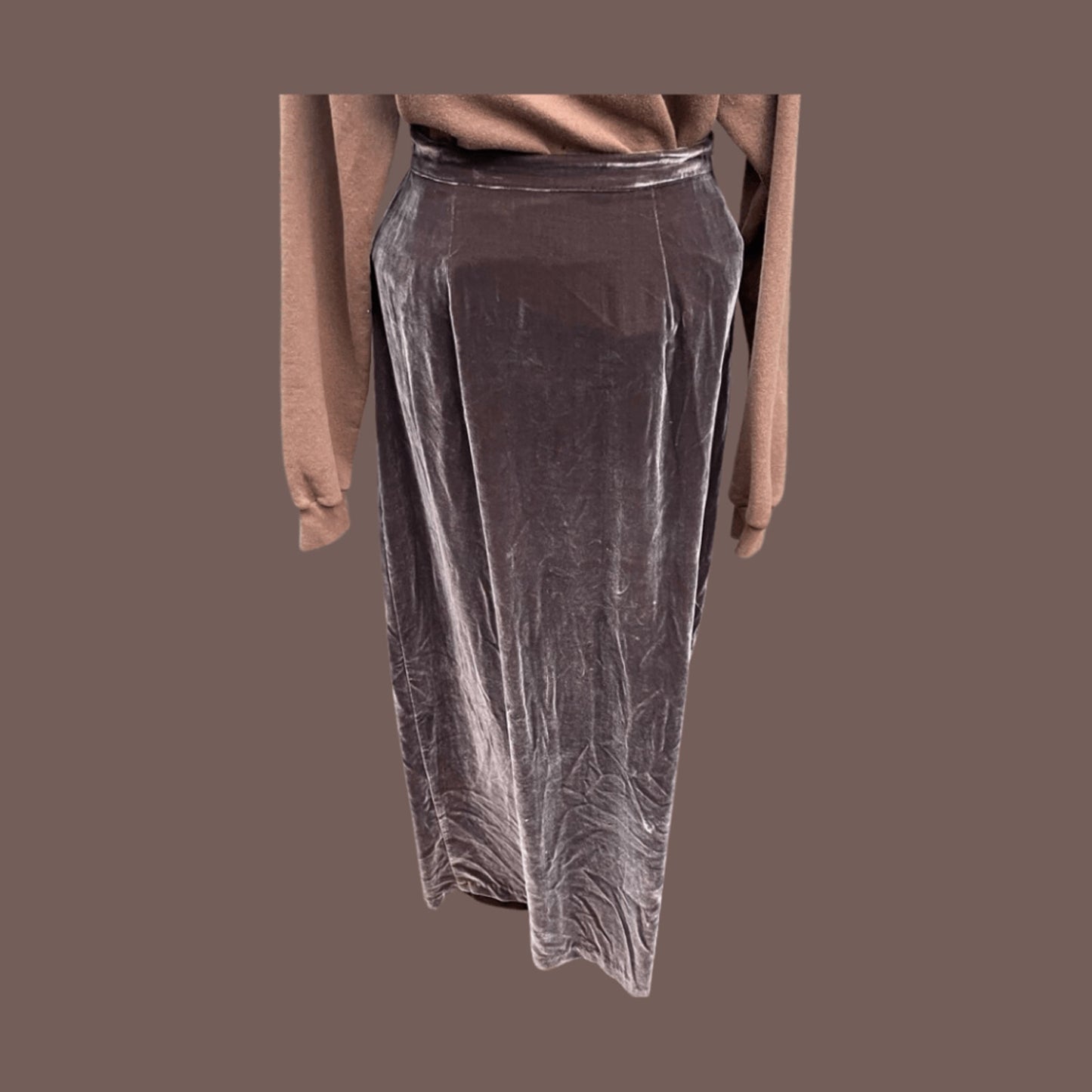 Vintage Taryn De Chellis Velour Maxi Skirt – 90s Dark Academia