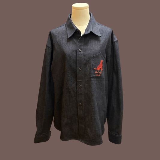 Vintage Al’s Attire Denim Shirt – Red Lab Embroidered Workwear