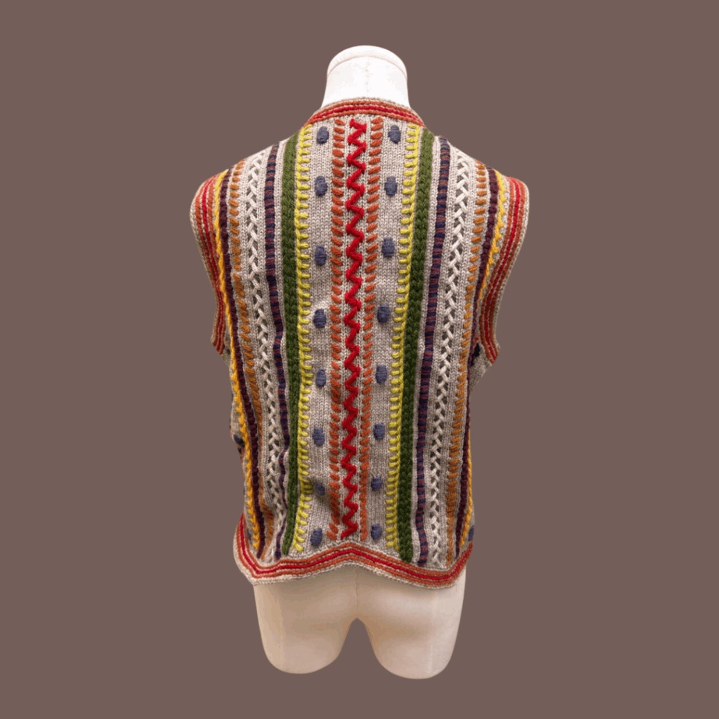 Vintage Peruvian Connection Wool Vest – Boho Knitwear Essential
