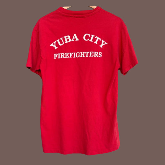 Vintage Hanes Beefy‑T Yuba City Fire Rescue Tee – 90s Workwear Hero