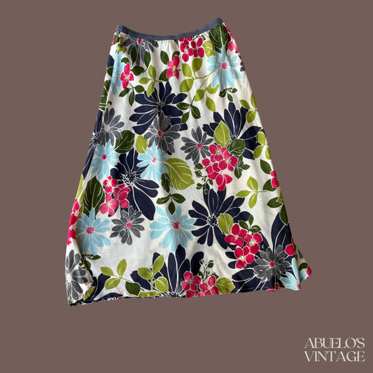 Vintage Loco Lindo Floral Maxi Skirt – 90s California Casual