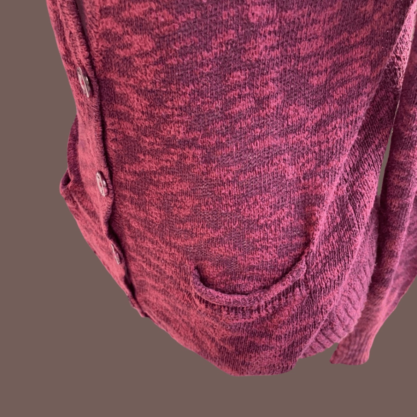 Vintage Mudd Maroon Knit Cardigan – Y2K Layered Look Essential
