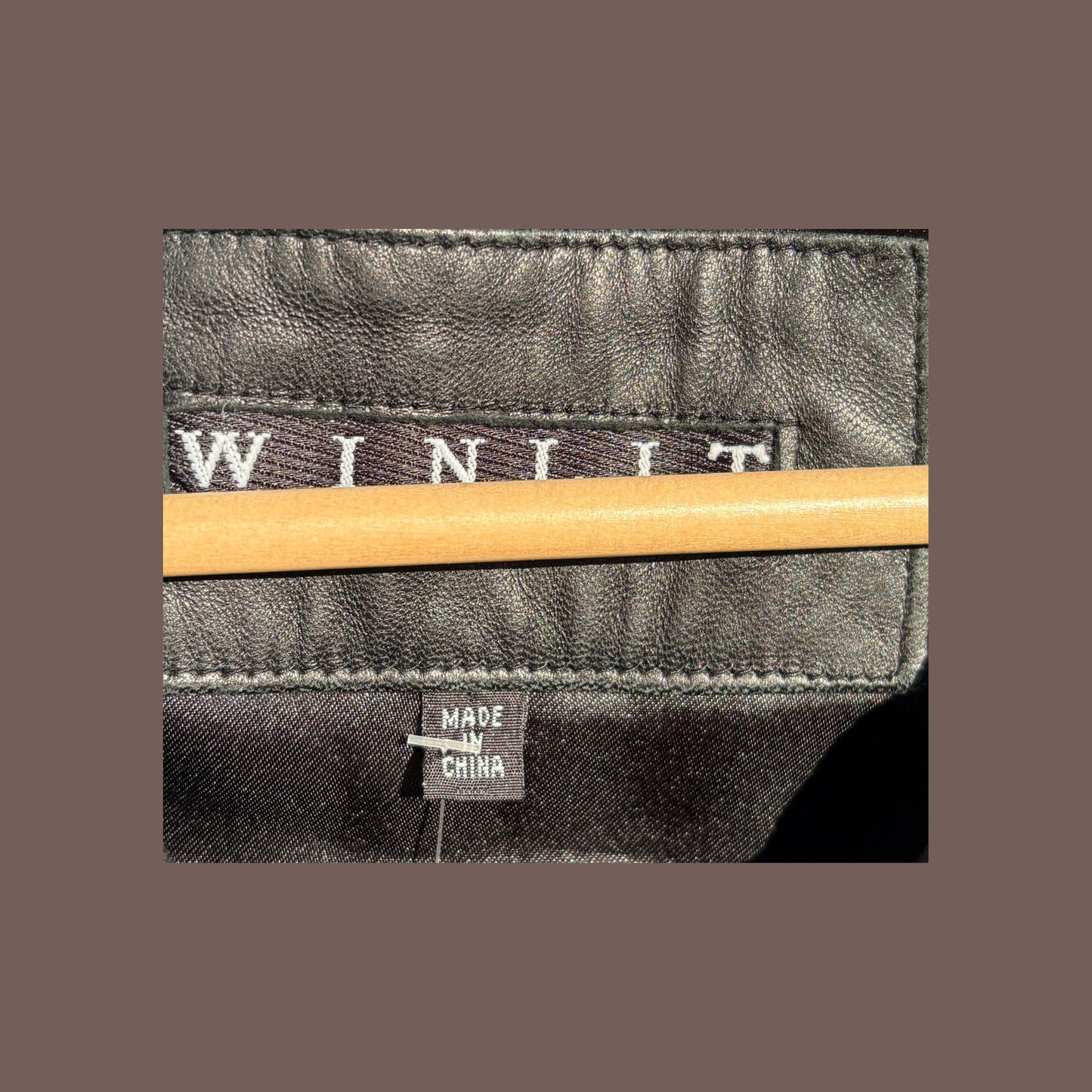 Vintage Winlit Black Leather Zip Jacket – Minimalist Y2K
